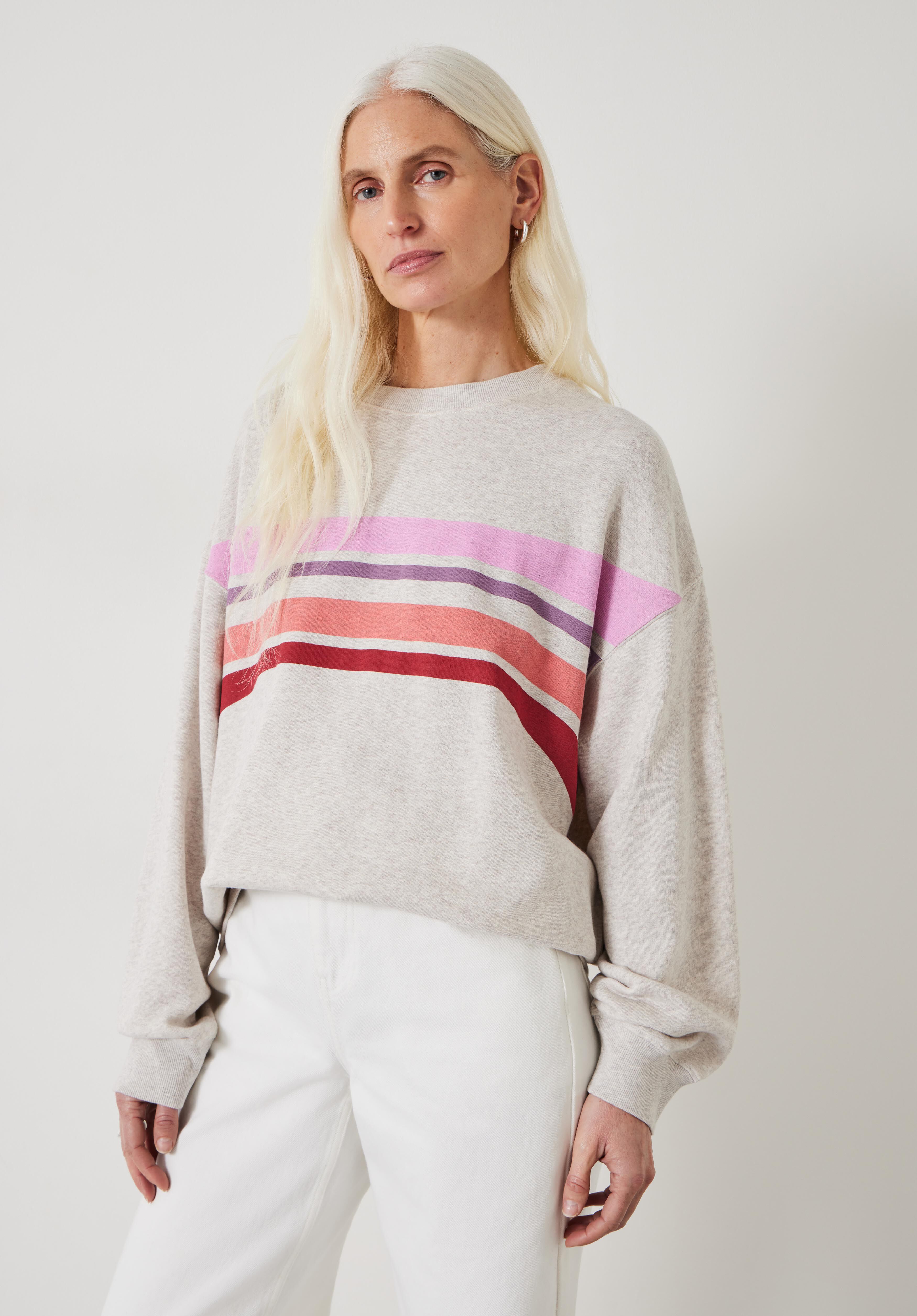 Oversized striped sweatshirt clearance