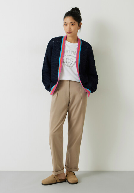 Rainbow Stripe Edge To Edge Cardigan