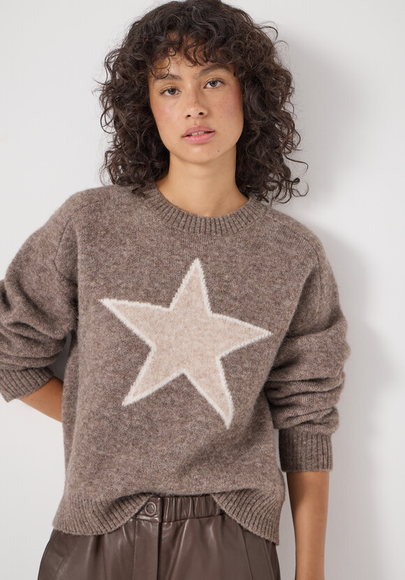 Wool Blend Star Jacquard Jumper
