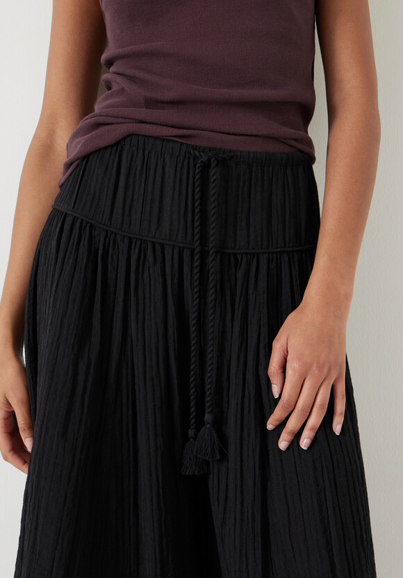Gathered Detail Midi Skirt