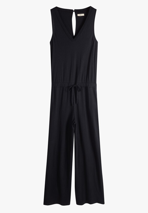 V Neck Sleeveless Jersey Jumpsuit