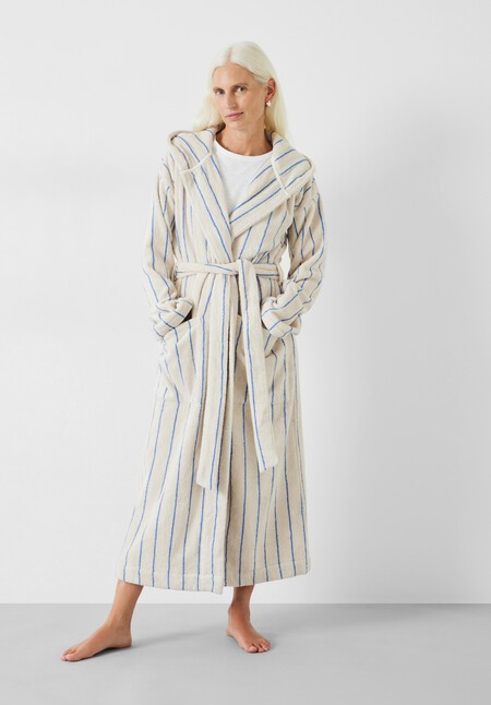 Renée Striped Cotton Towelling Robe