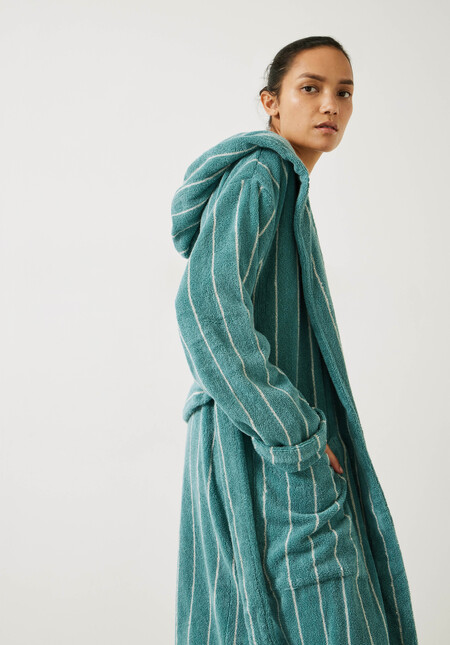 Renée Striped Cotton Towelling Robe