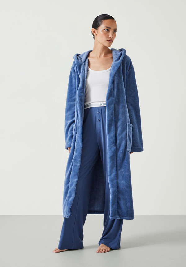 Fluffy Hooded Dressing Gown
