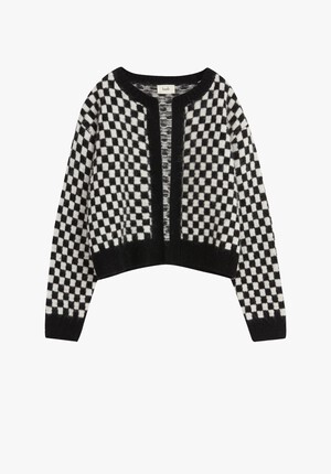 Eliza Checkerboard Edge To Edge Cardigan