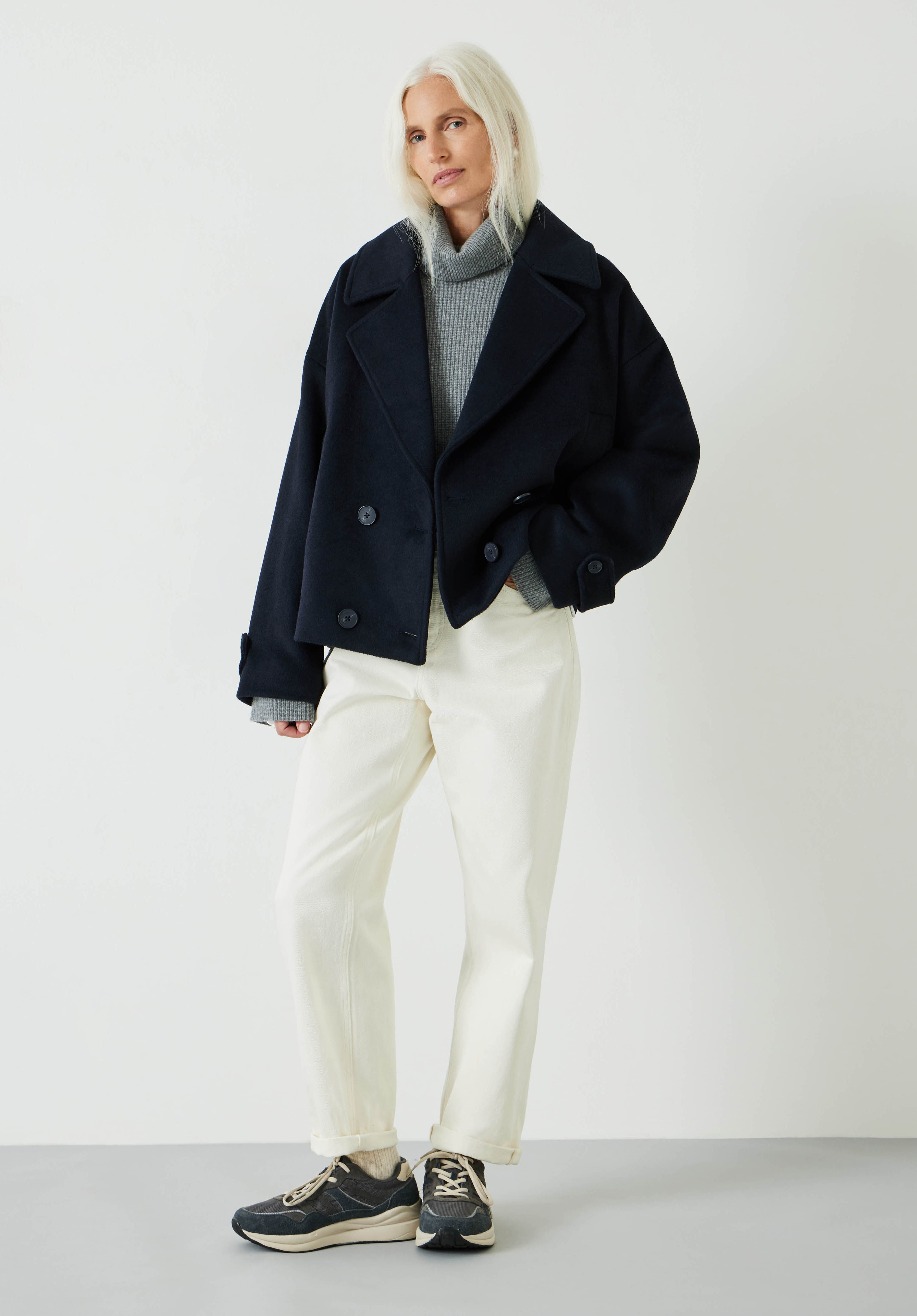 Wool Pea Coat Midnight Navy hush