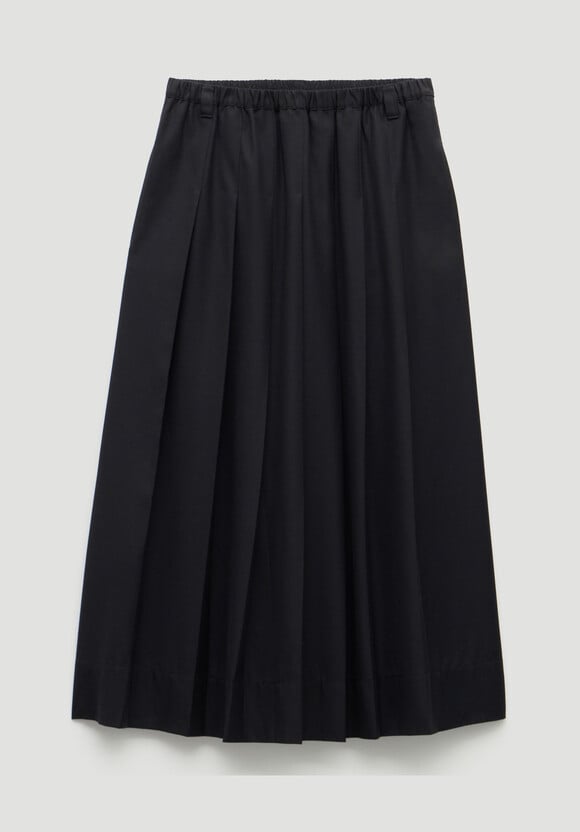 Ivy Pleated Wool-Blend Midi Skirt