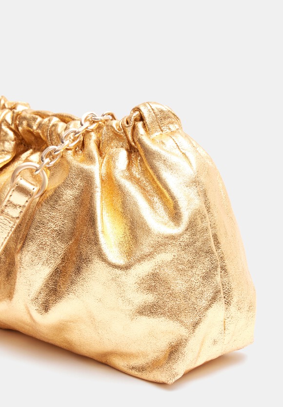 Reva Ruched Leather Clutch Bag