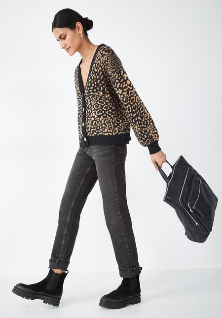 Leopard Jacquard Cardigan