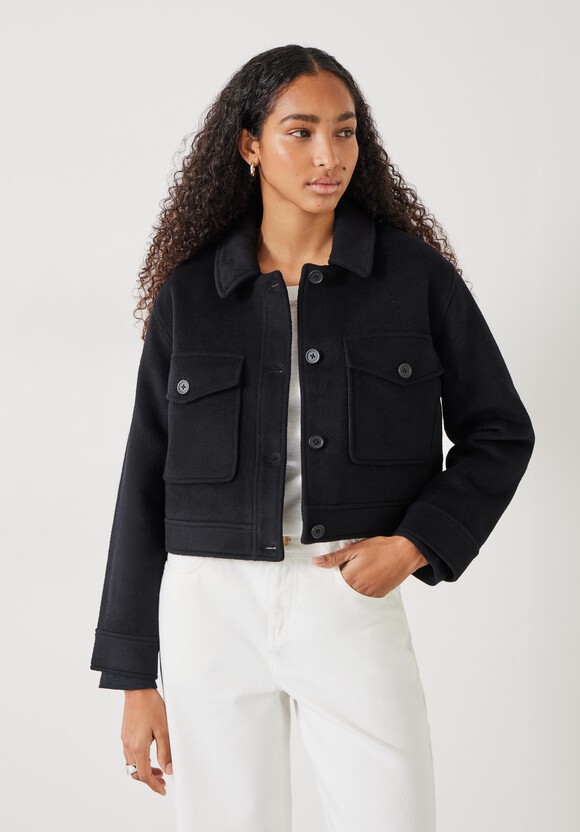 Taylah Relaxed Cropped Wool Jacket