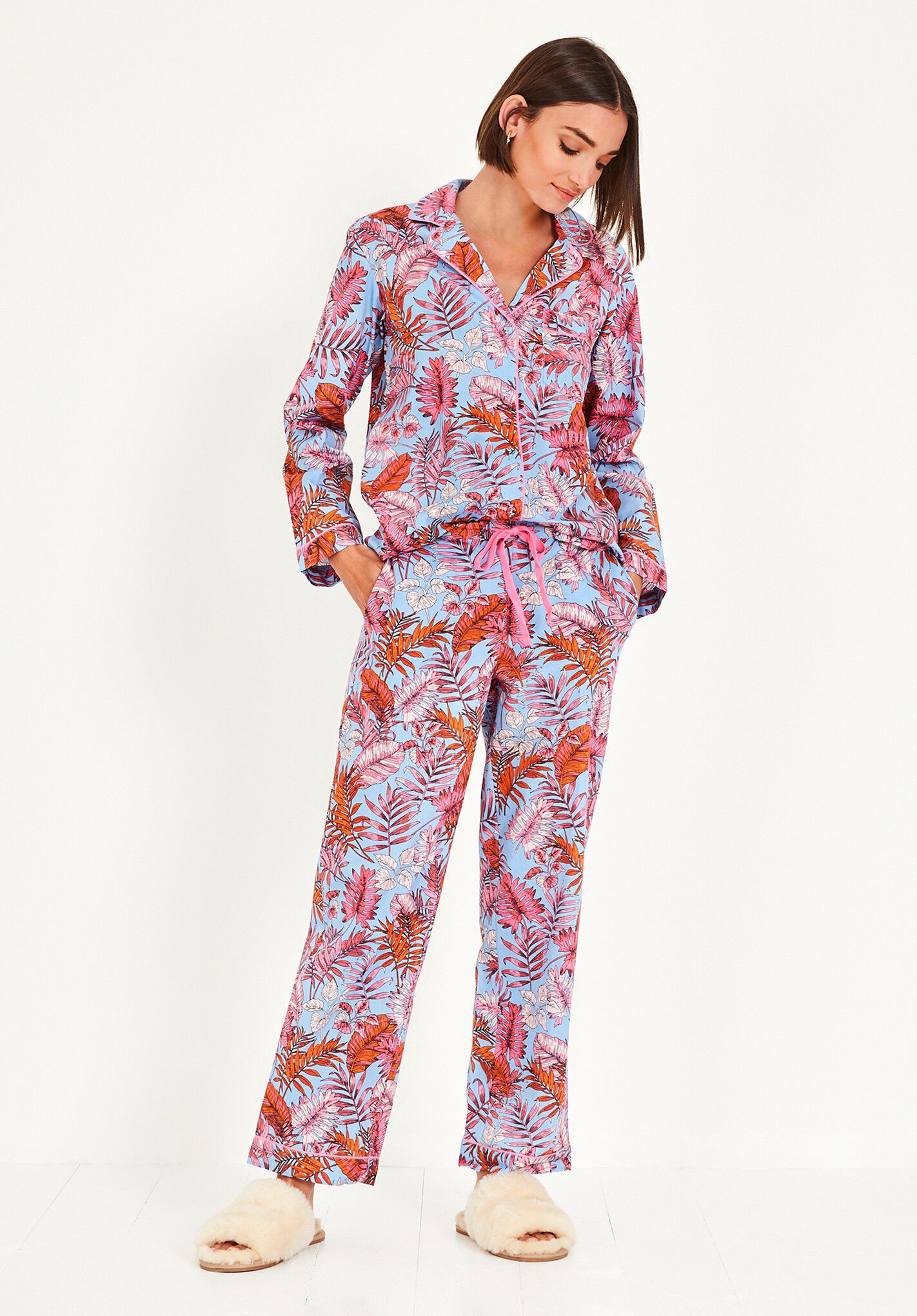 Cotton printed pyjamas clearance