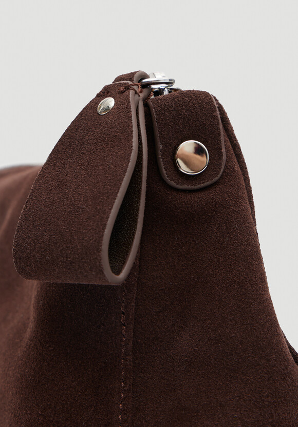 Zippy Crescent Leather Crossbody Bag