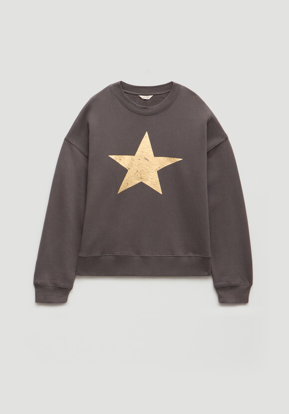 Metallic Star Graphic Sweatshirt