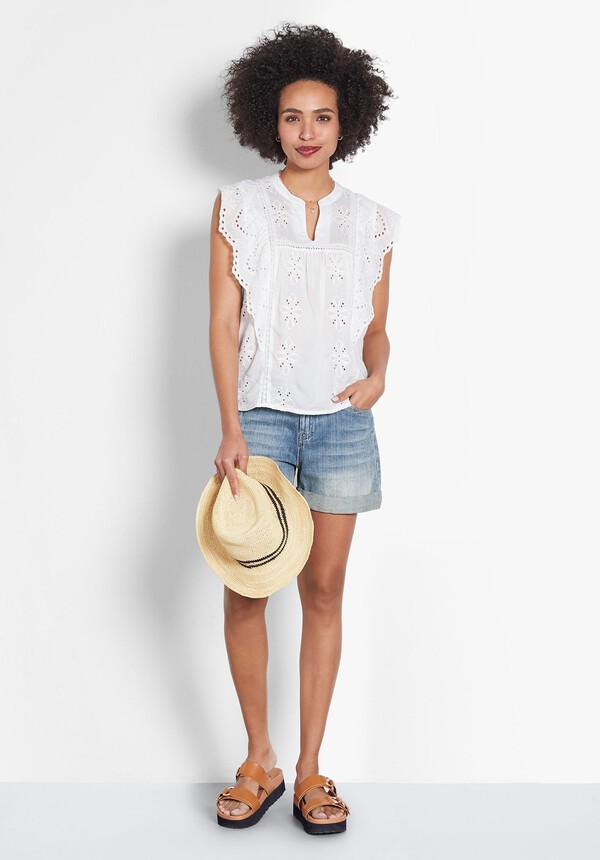 Malena Broderie Top