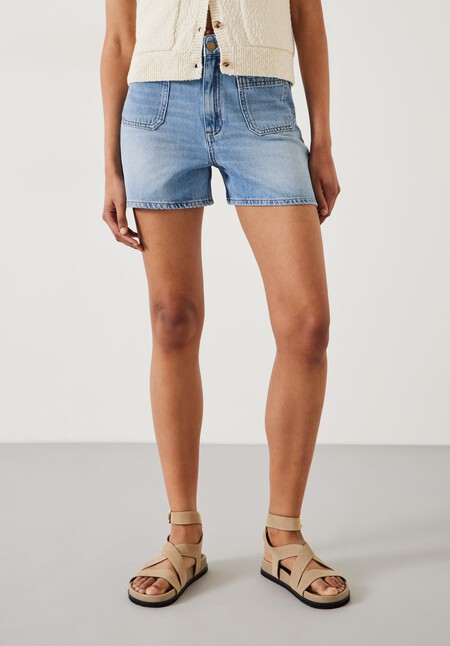 Patch Pocket Denim Shorts