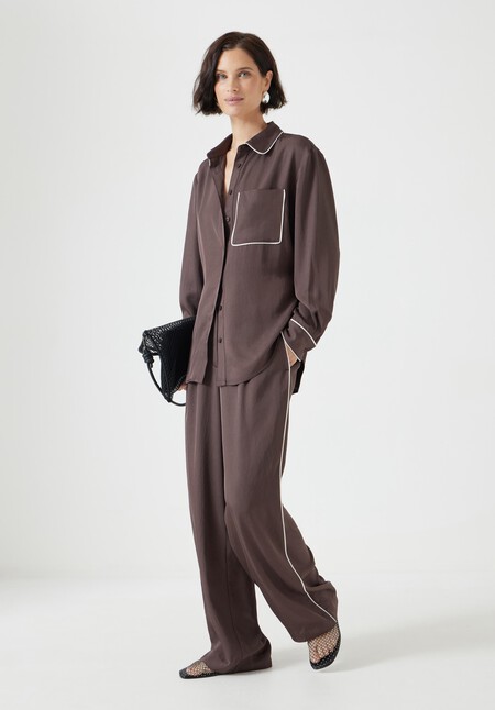 Kinsey Long Sleeve Piping Detailed Shirt