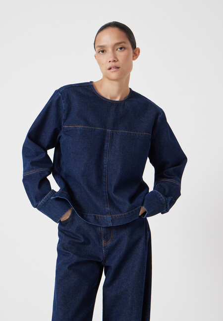 Long Sleeve Denim Top