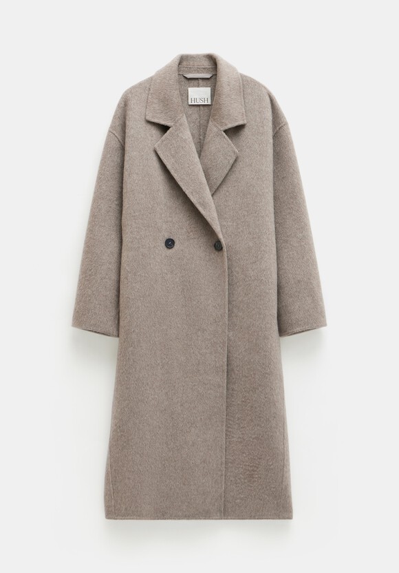 Double breasted winter long wool coat 4696