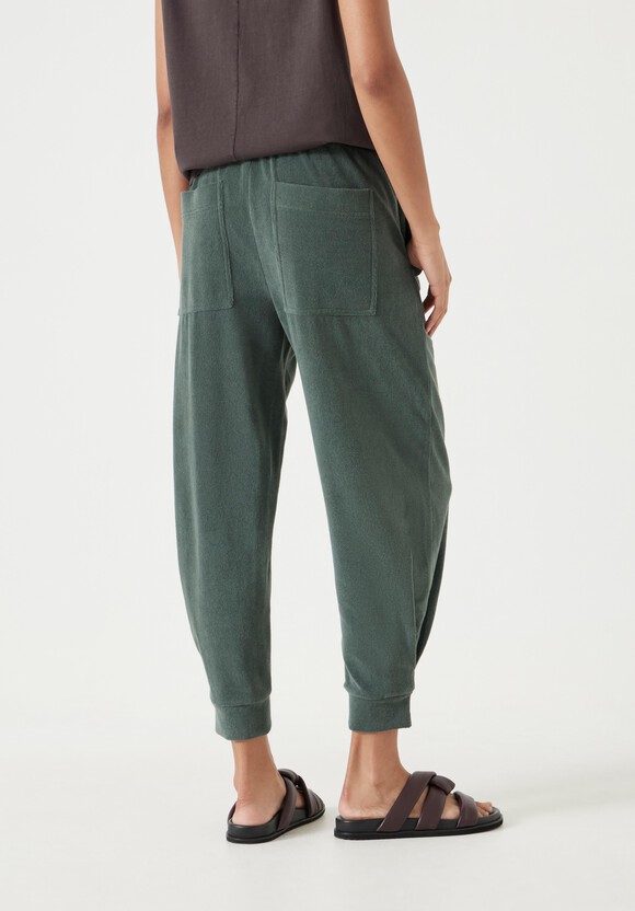 Towelling Barrel Leg Pleat Joggers
