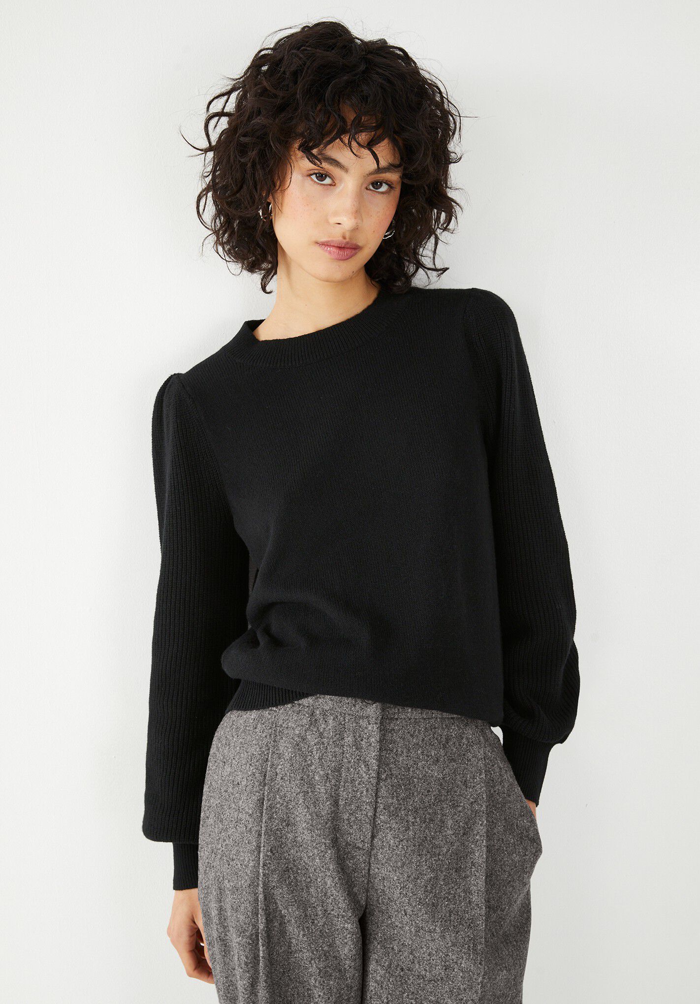 Sasha Rib Knit Jumper Black hush