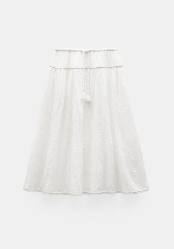 Gathered Detail Midi Skirt