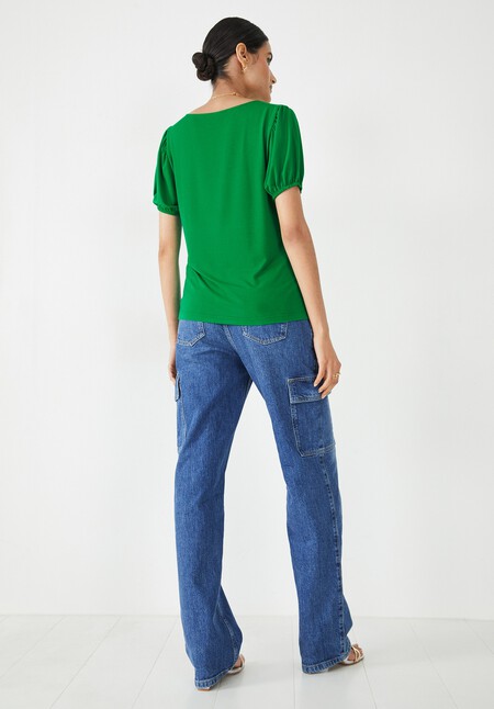 Ally Puff Sleeve Jersey Top