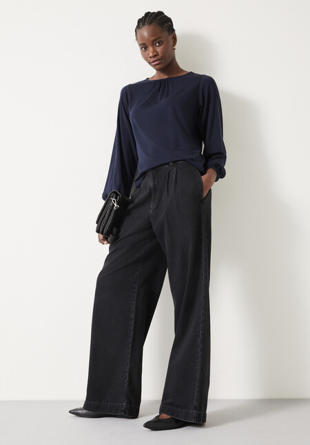 Willow Gathered Neck Jersey Top