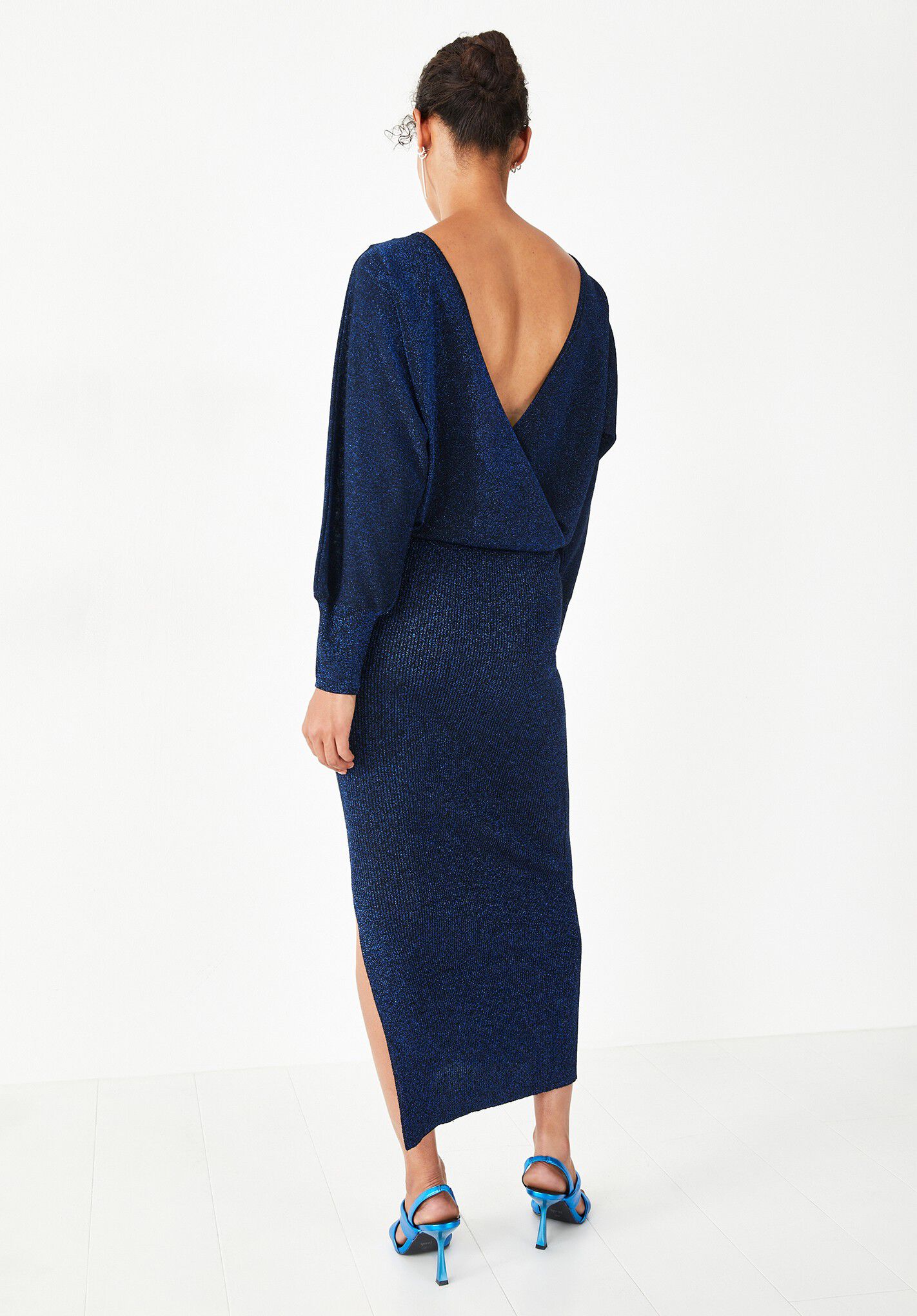 Metallic V Back Dress