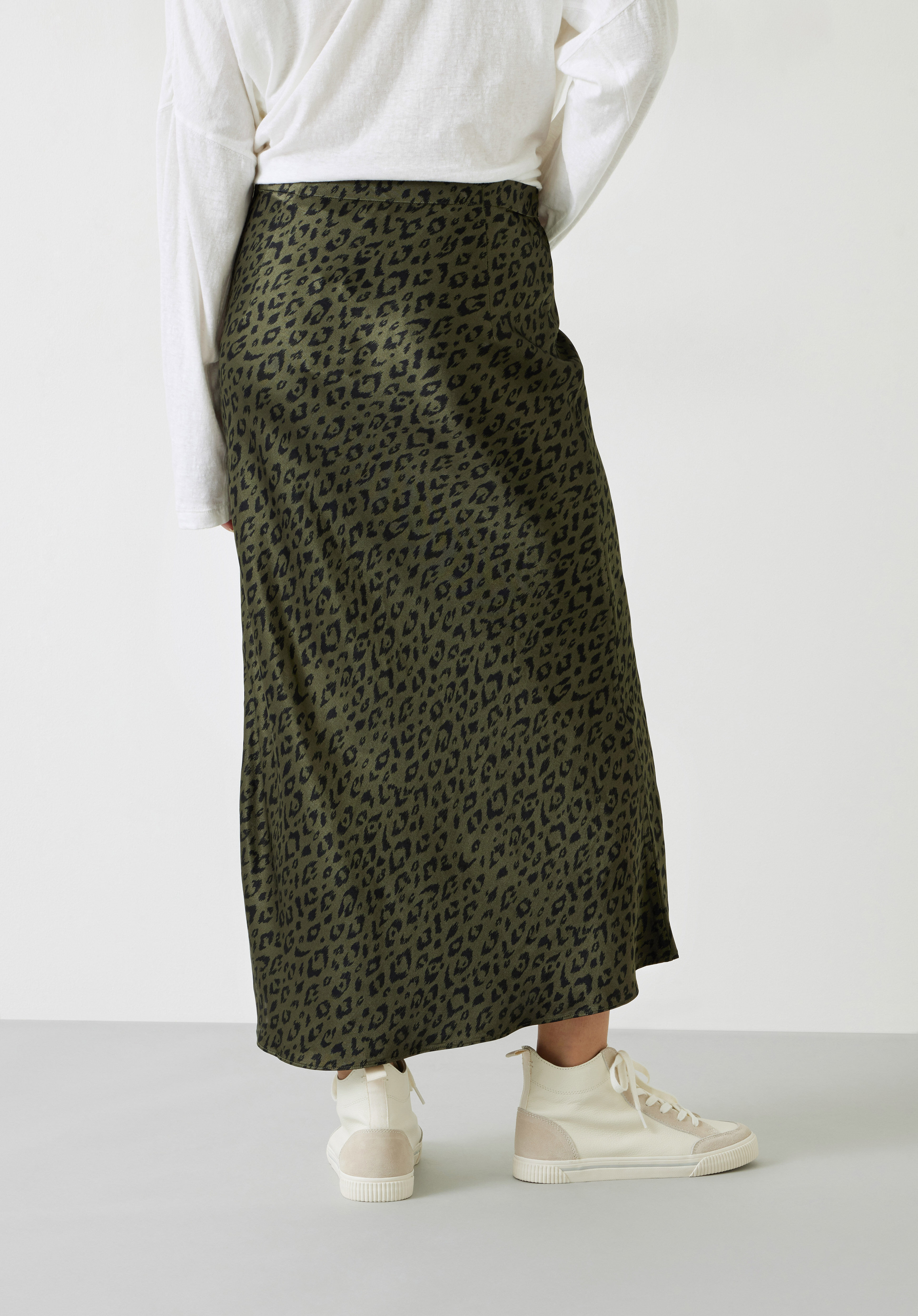 Simone Slinky Skirt | Animal Ikat Khaki | hush