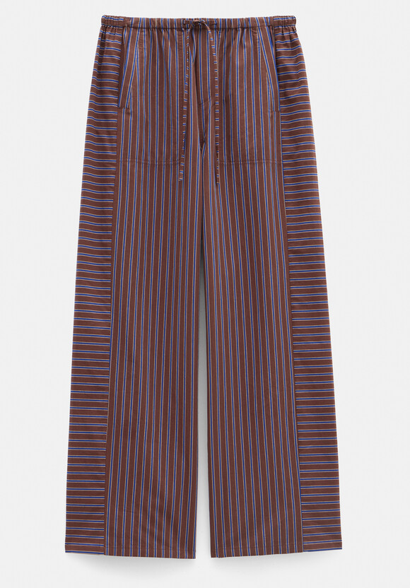Cotton Stripe Pull On Trousers