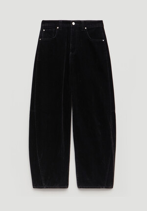Velvet Cropped Bree Barrel Leg Jeans
