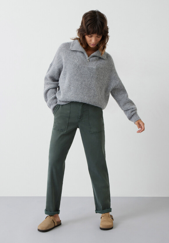 Dalia Half Zip Wool Blend Jumper