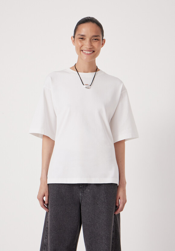 Zip Back Cotton T-Shirt