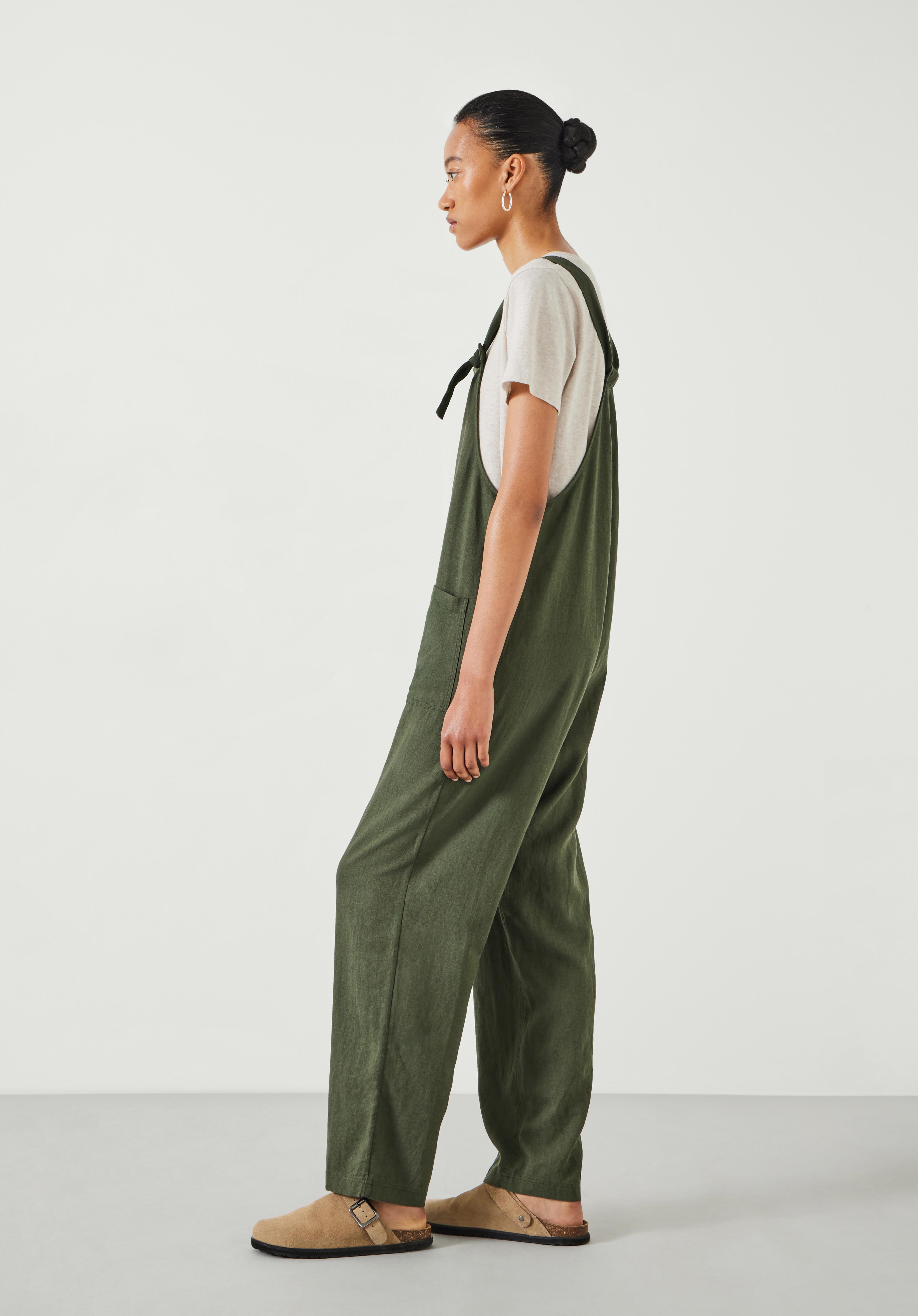 Loose linen dungarees outlet