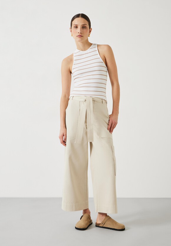 Ines Striped Cotton Ribbed Vest