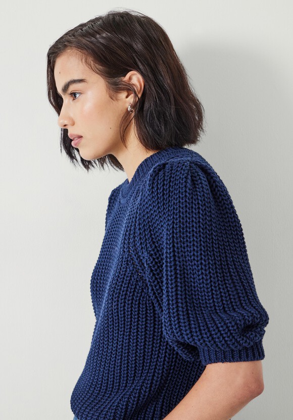 Jessie Cotton Puff Sleeve Ribbed Top