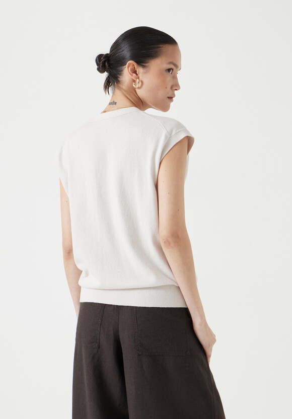 Fine Knit Button Front Vest Top