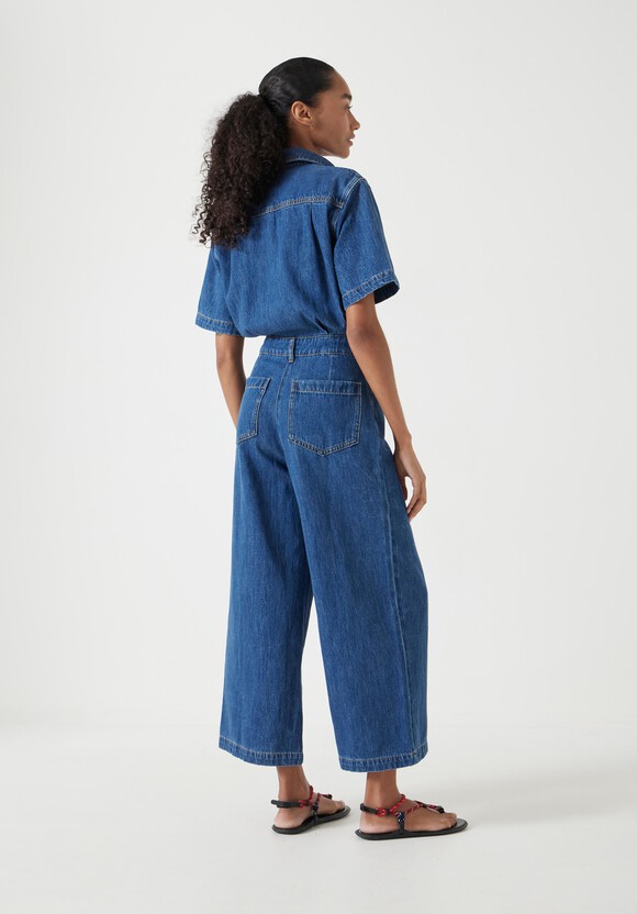 Evelyn Short Sleeve Denim Jumpsuit