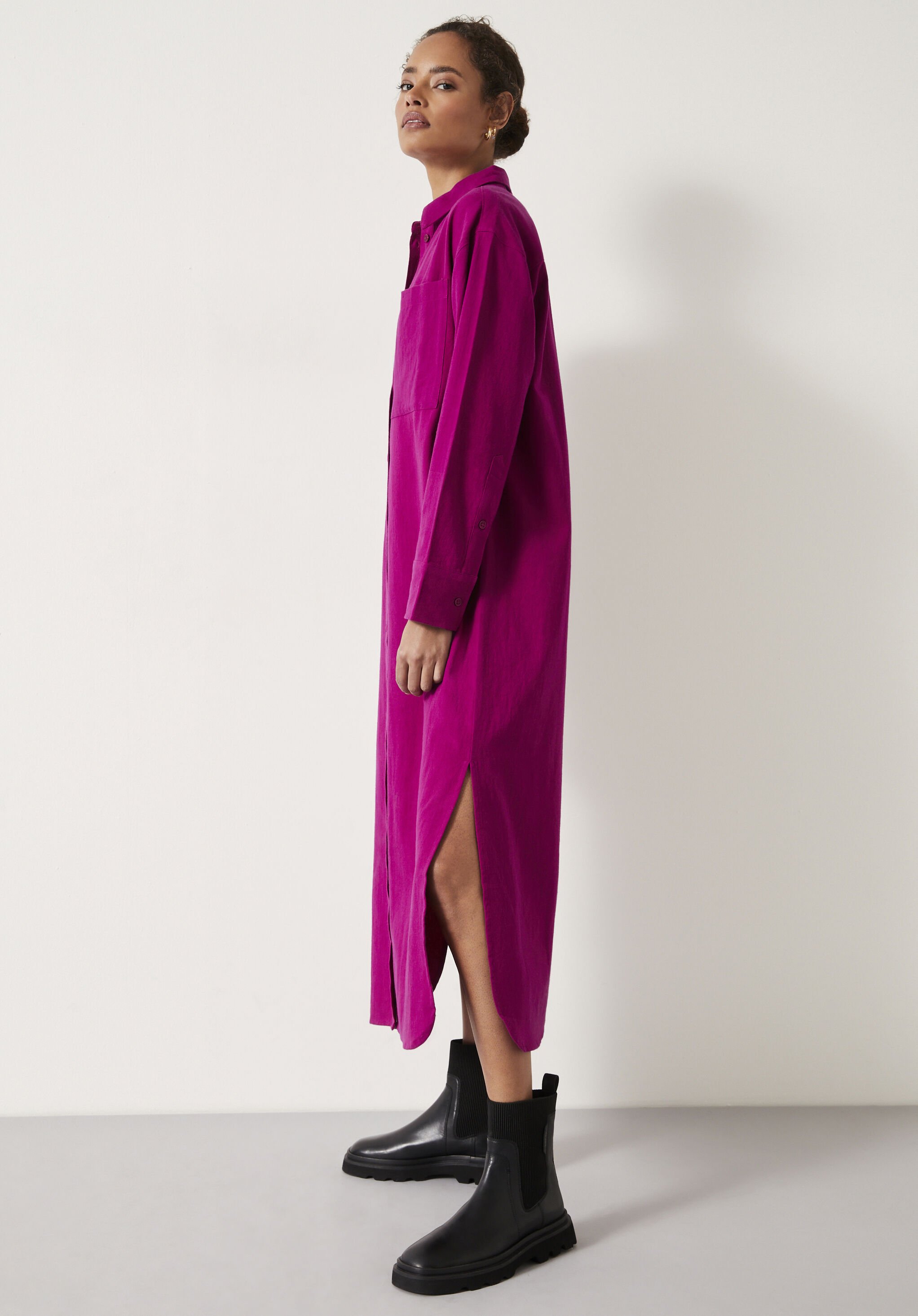 Alexa Maxi Shirt Dress dark pink hush
