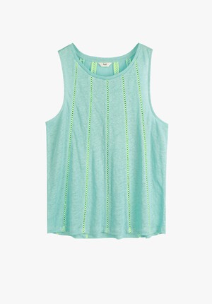 Lace Trim Linen Vest Top