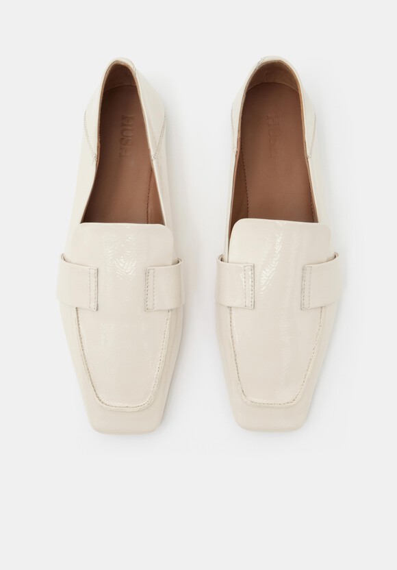 Square-Toe Leather Loafers