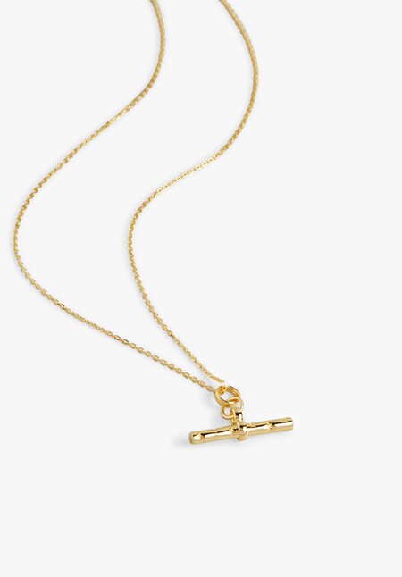 Gold Vermeil Star T-Bar Necklace