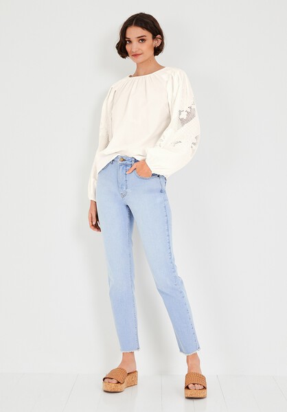 Brielle Embroidered Sleeve Top