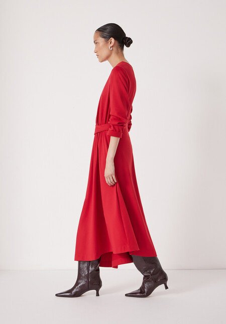 Asymmetric Hem Jersey Dress