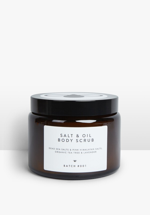 Batch 001 - Salt and Oil Body Scrub - Organic Tea Tree and Lavender