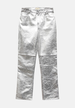 Silver Leather Trousers