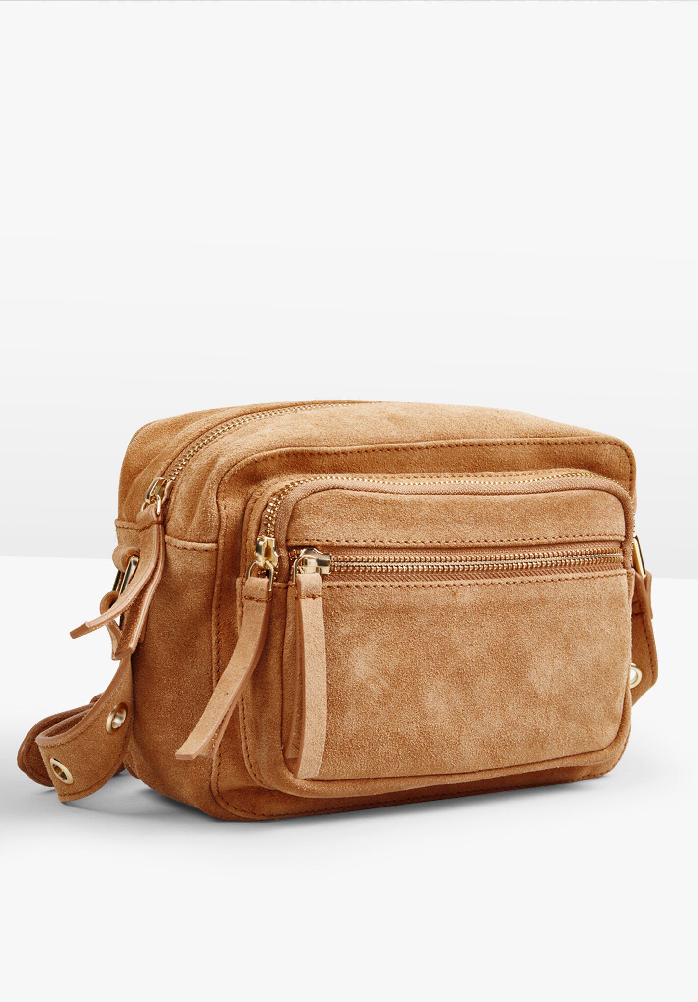 Beige suede sales crossbody bag