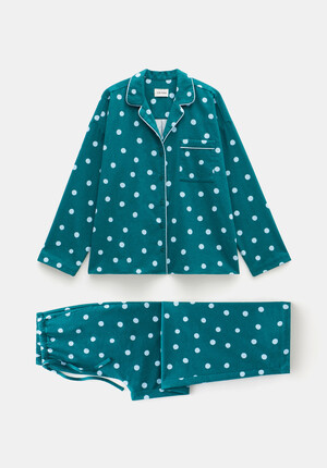Amita Cotton Flannel Polka Dot Pyjamas