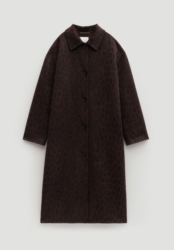 Edie Pure Wool Leopard Double Faced Coat