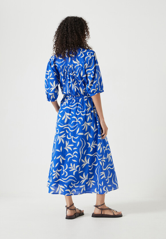Lhea Printed Midi Cotton Dress
